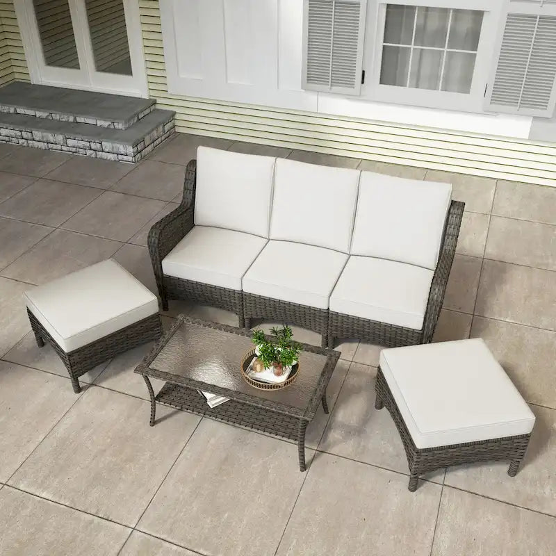 Set da esterno da 6 pezzi per conversazione in patio