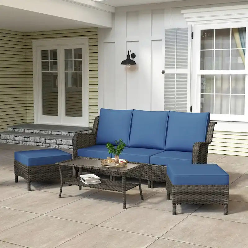 Set da esterno da 6 pezzi per conversazione in patio