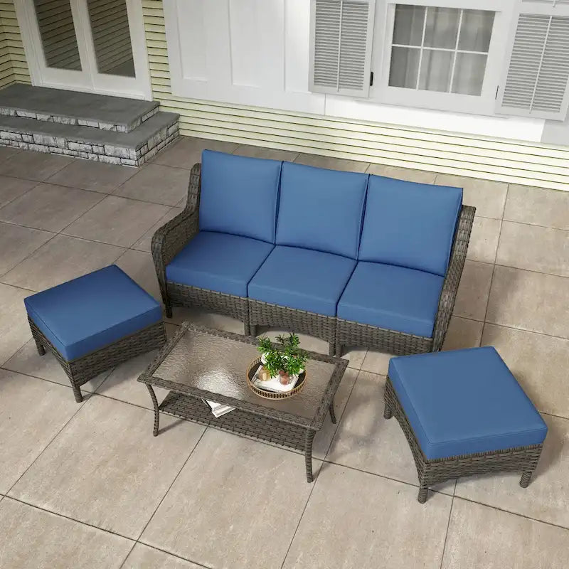 Set da esterno da 6 pezzi per conversazione in patio