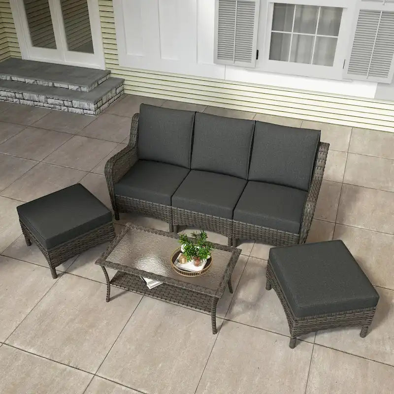 Set da esterno da 6 pezzi per conversazione in patio