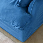 Divano Sezionale a U "Velvet Cloud", Ampio Divano Convertibile con Seduta Profonda Imbottita in Piuma e 2 Pouf Contenitore.