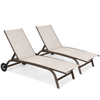 Lettini prendisole regolabili per esterni VredHom con ruote - 109,7 cm P * 30,5 cm A * 55,6 cm L