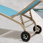 Lettini prendisole regolabili per esterni VredHom con ruote - 109,7 cm P * 30,5 cm A * 55,6 cm L
