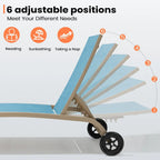 Lettini prendisole regolabili per esterni VredHom con ruote - 109,7 cm P * 30,5 cm A * 55,6 cm L
