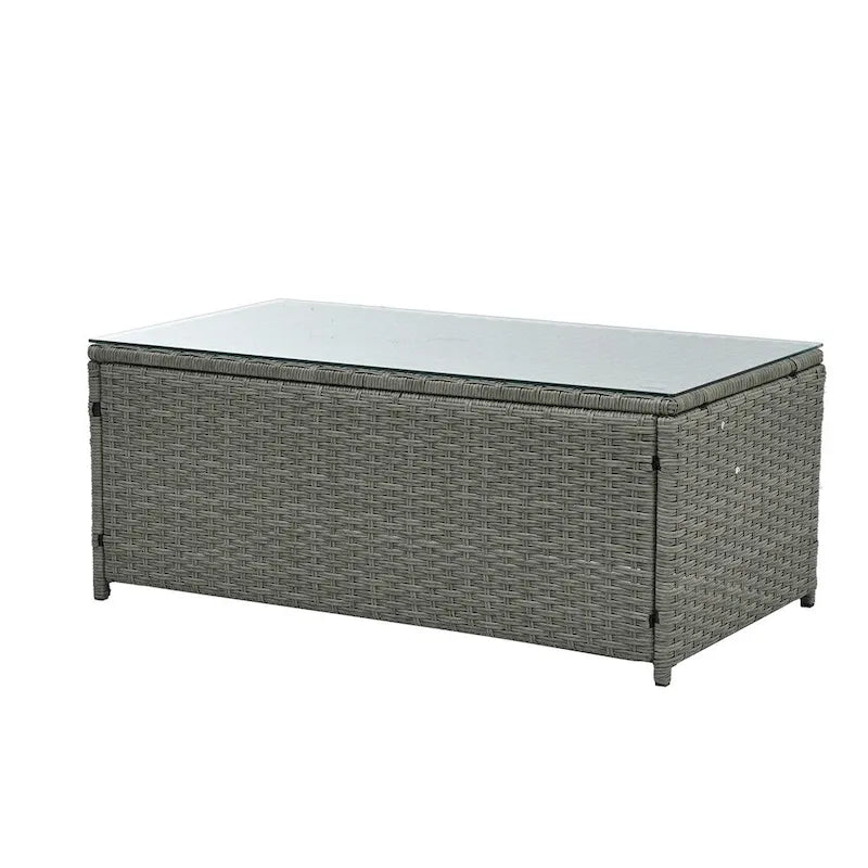 Mobili in vimini da 5 pezzi, mobili da giardino, mobili stagionali in vimini PE