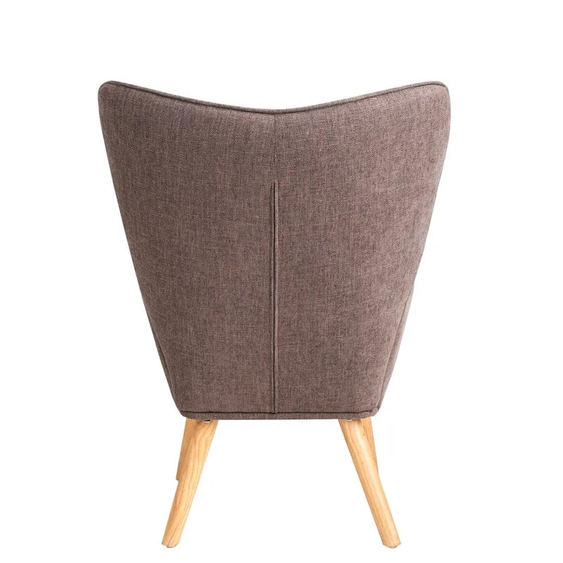 Poltrona con Pouf, Set Sedia e Ottomana per Soggiorno, Comoda Poltroncina Laterale per Camera da Letto, Superficie in Tessuto con Giunture Creative