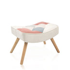 Poltrona con Pouf, Set Sedia e Ottomana per Soggiorno, Comoda Poltroncina Laterale per Camera da Letto, Superficie in Tessuto con Giunture Creative