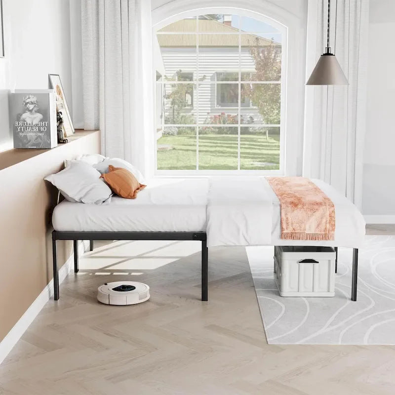 Struttura letto in metallo resistente con robuste doghe in acciaio, QUEEN