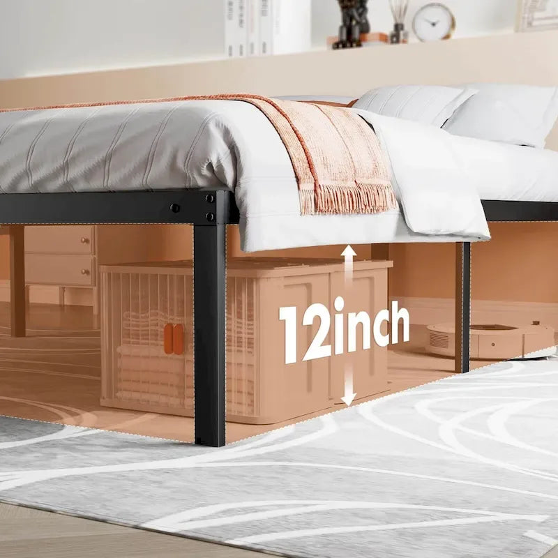 Struttura letto in metallo resistente con robuste doghe in acciaio, QUEEN