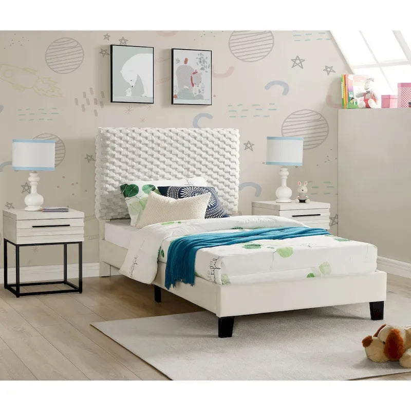 Set 3 Pezzi Camera da Letto Findlay Roundhill Furniture in Bianco Colomba