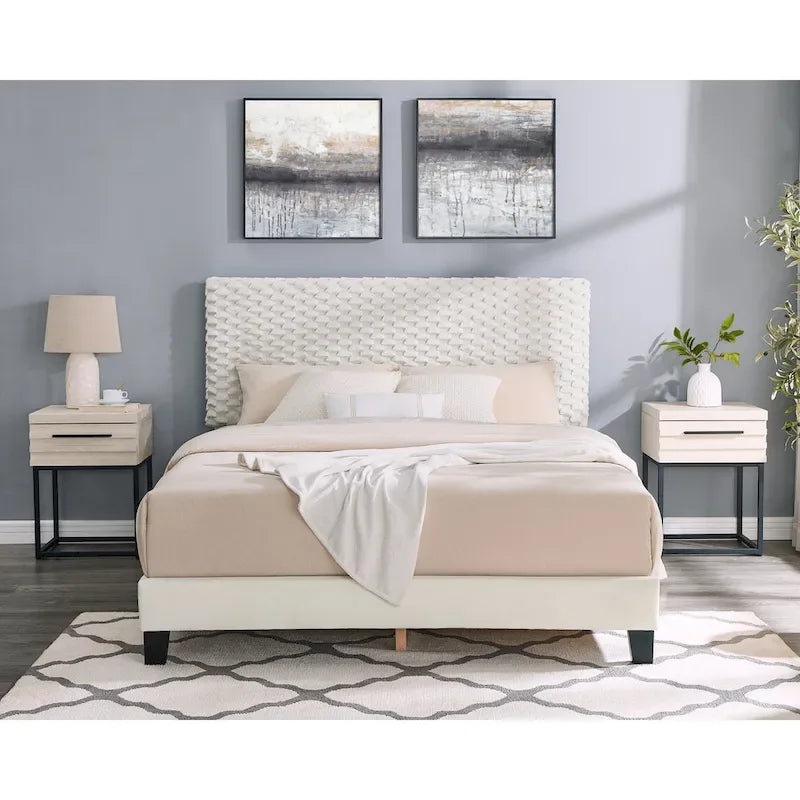 Set 3 Pezzi Camera da Letto Findlay Roundhill Furniture in Bianco Colomba