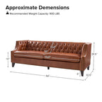Divano con design trapuntato in vera pelle Eugne Transitional con gambe in legno massello di HULALA HOME
