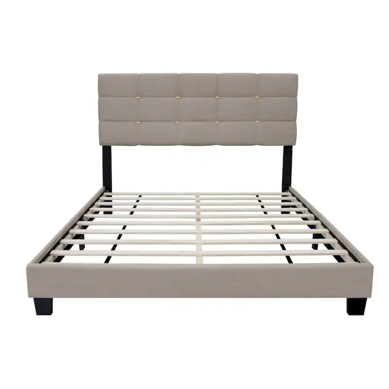 Telaio letto imbottito regolabile Queen Size elegante, resistente e antimacchia, non necessita di ingombranti materassi a molle interne