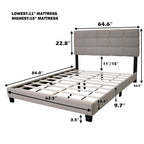 Telaio letto imbottito regolabile Queen Size elegante, resistente e antimacchia, non necessita di ingombranti materassi a molle interne