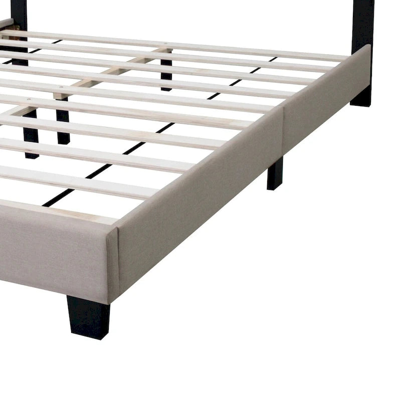Telaio letto imbottito regolabile Queen Size elegante, resistente e antimacchia, non necessita di ingombranti materassi a molle interne
