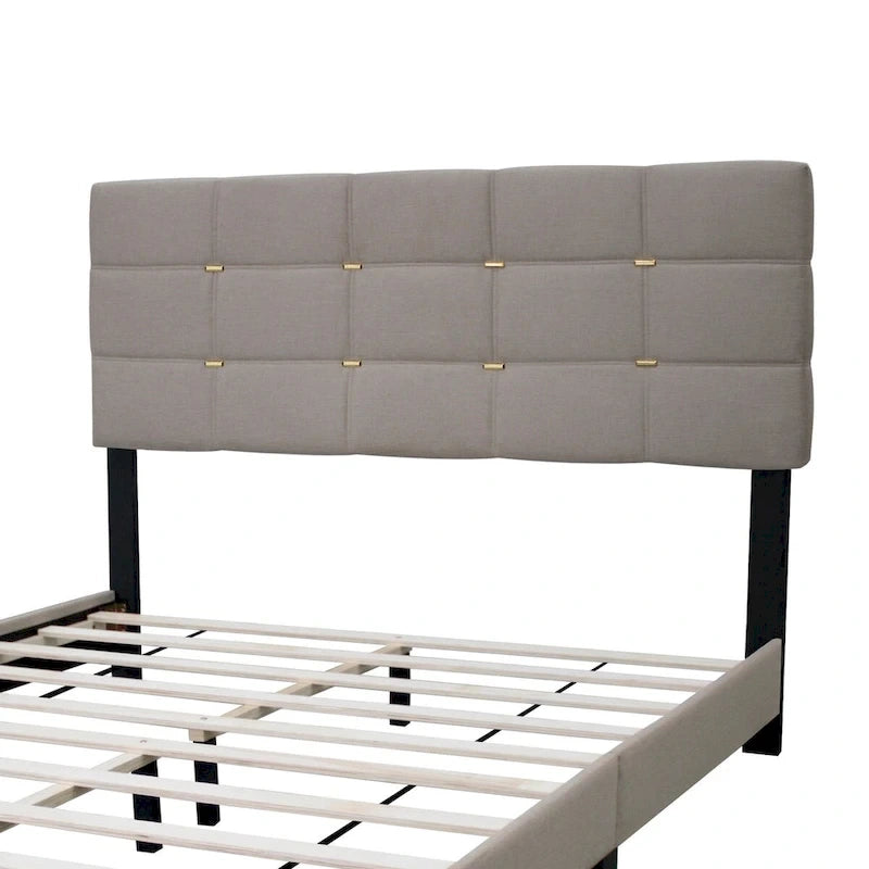 Telaio letto imbottito regolabile Queen Size elegante, resistente e antimacchia, non necessita di ingombranti materassi a molle interne