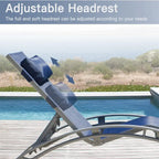 Set di 2 sedie a sdraio da esterno reclinabili con schienale regolabile e cuscino rimovibile per spiaggia e piscina (2 sedie a sdraio)