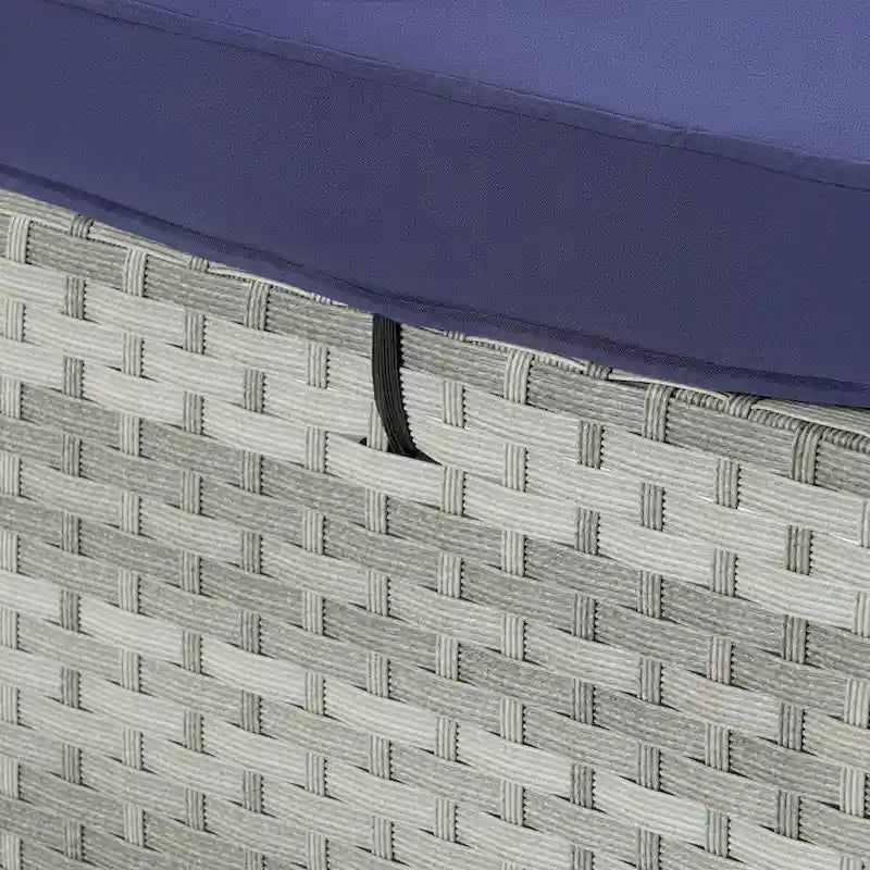 Sedia a sdraio da esterno per patio, letto a sdraio in rattan PE e telaio in acciaio, vimini in PE