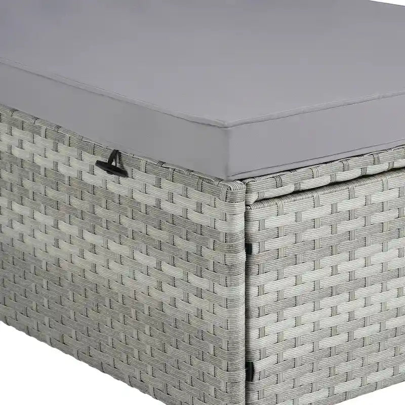 Sedia a sdraio da esterno per patio, letto a sdraio in rattan PE e telaio in acciaio, vimini in PE