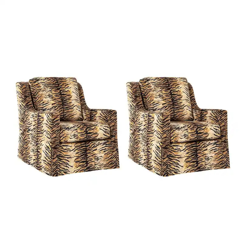 Poltrone a dondolo girevoli Stan Farmhouse Slipcover, set da 2, di HULALA HOME