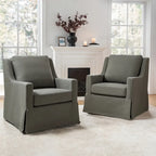 Poltrone a dondolo girevoli Stan Farmhouse Slipcover, set da 2, di HULALA HOME