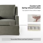 Poltrone a dondolo girevoli Stan Farmhouse Slipcover, set da 2, di HULALA HOME