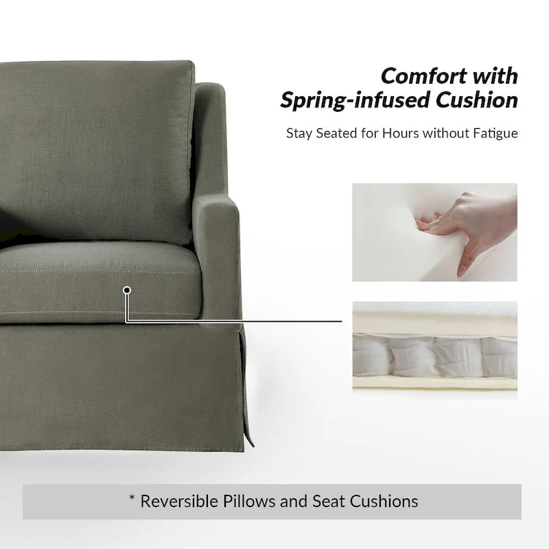 Poltrone a dondolo girevoli Stan Farmhouse Slipcover, set da 2, di HULALA HOME