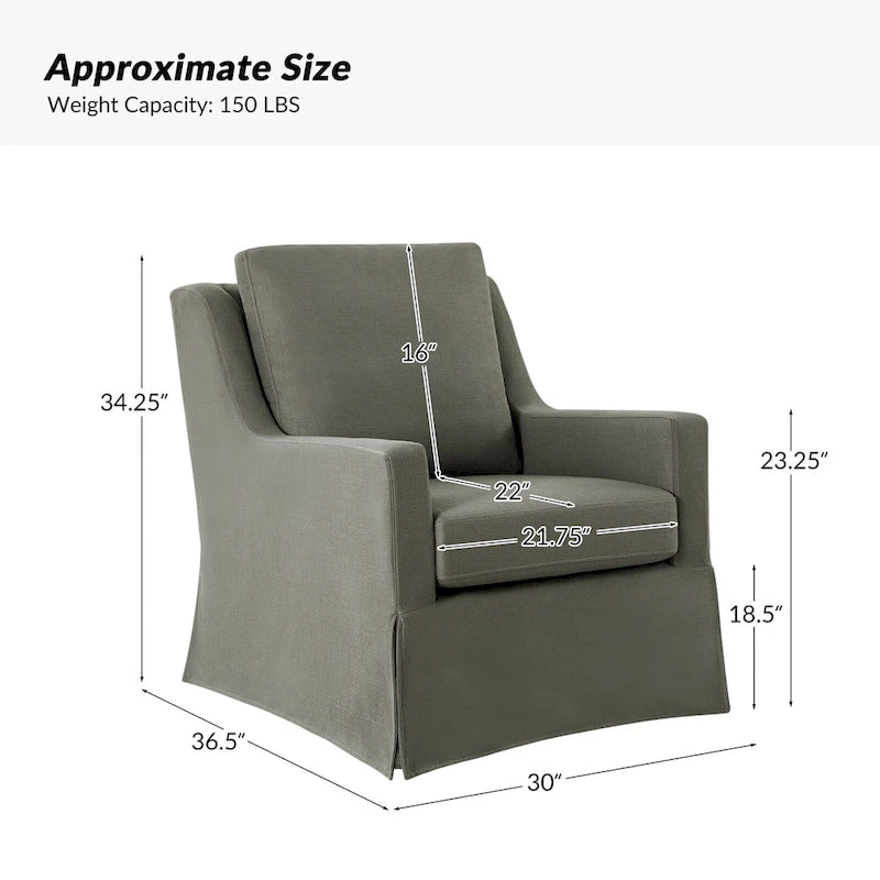 Poltrone a dondolo girevoli Stan Farmhouse Slipcover, set da 2, di HULALA HOME