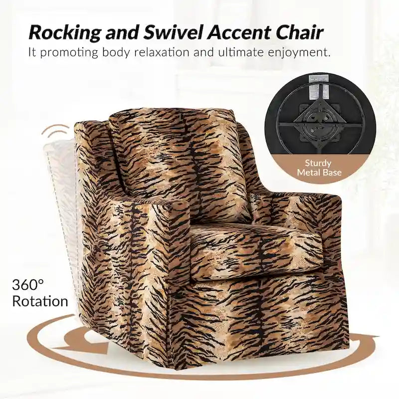 Poltrone a dondolo girevoli Stan Farmhouse Slipcover, set da 2, di HULALA HOME