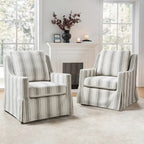 Poltrone a dondolo girevoli Stan Farmhouse Slipcover, set da 2, di HULALA HOME