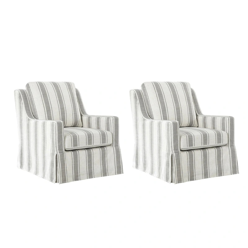Poltrone a dondolo girevoli Stan Farmhouse Slipcover, set da 2, di HULALA HOME