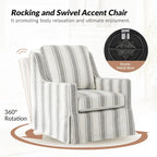 Poltrone a dondolo girevoli Stan Farmhouse Slipcover, set da 2, di HULALA HOME