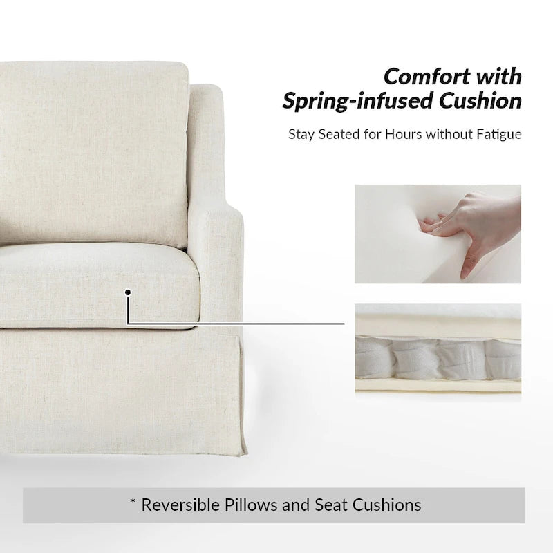 Poltrone a dondolo girevoli Stan Farmhouse Slipcover, set da 2, di HULALA HOME