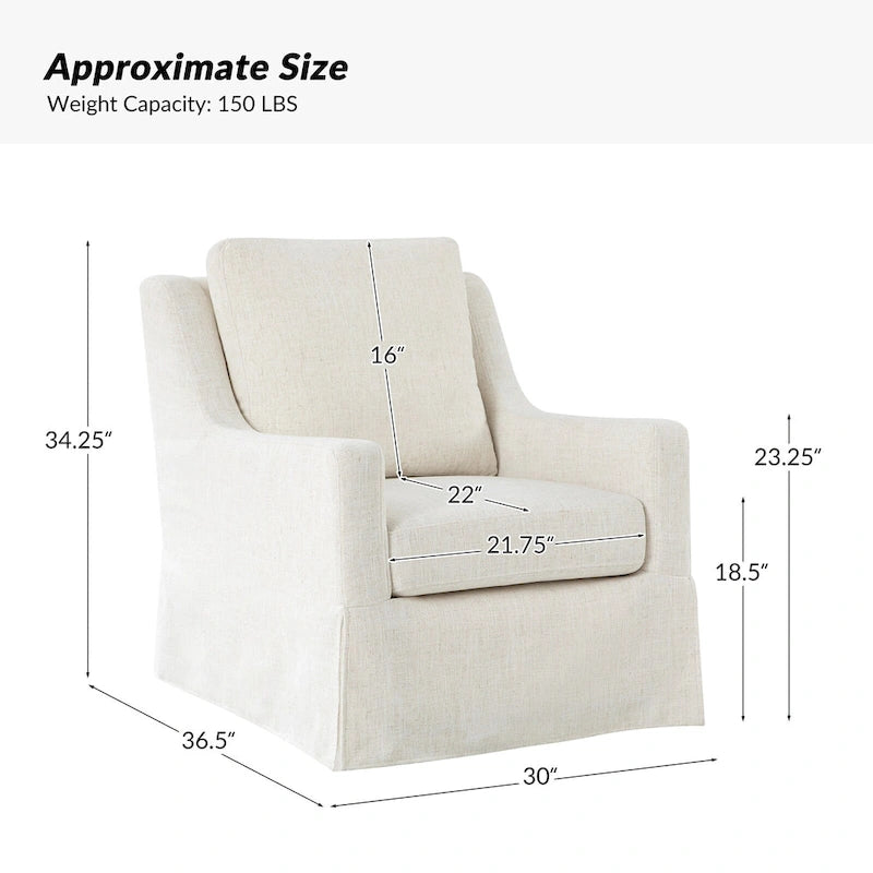 Poltrone a dondolo girevoli Stan Farmhouse Slipcover, set da 2, di HULALA HOME