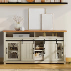 Credenza a buffet rustica con ante scorrevoli a persiana