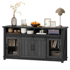 Credenza a buffet rustica con ante scorrevoli a persiana