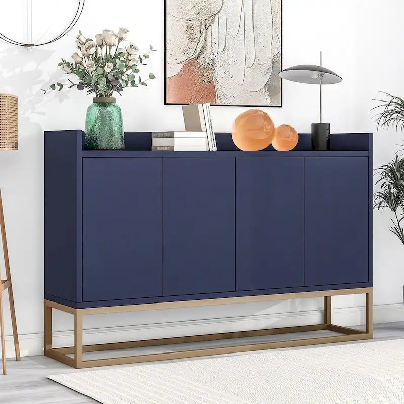 47.2 Credenza Moderna a 4 Ante con Base in Metallo