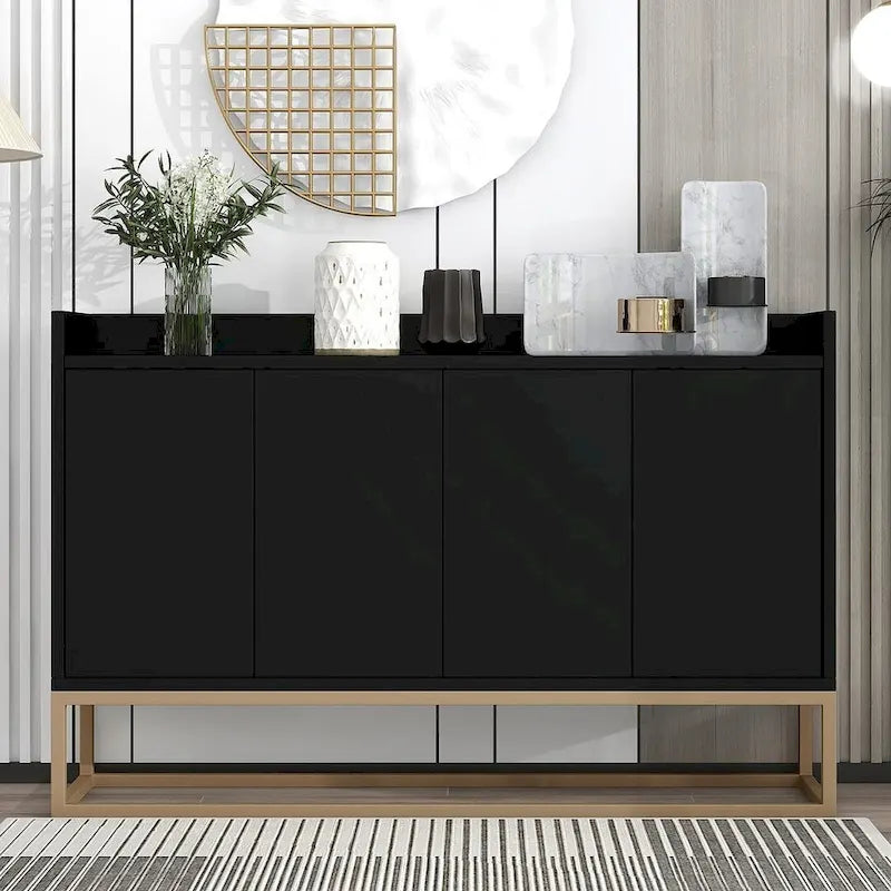 47.2 Credenza Moderna a 4 Ante con Base in Metallo