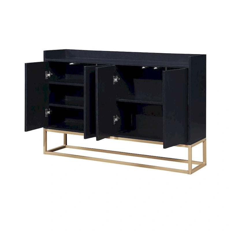 47.2 Credenza Moderna a 4 Ante con Base in Metallo