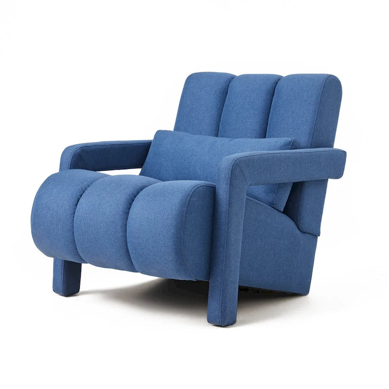 Poltrona moderna rivestita in lino con 1 cuscino, set da 1