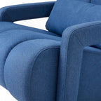 Poltrona moderna rivestita in lino con 1 cuscino, set da 1