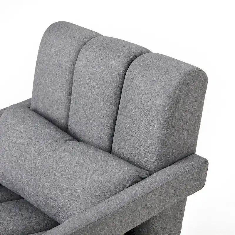 Poltrona moderna rivestita in lino con 1 cuscino, set da 1