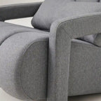 Poltrona moderna rivestita in lino con 1 cuscino, set da 1