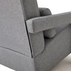 Poltrona moderna rivestita in lino con 1 cuscino, set da 1