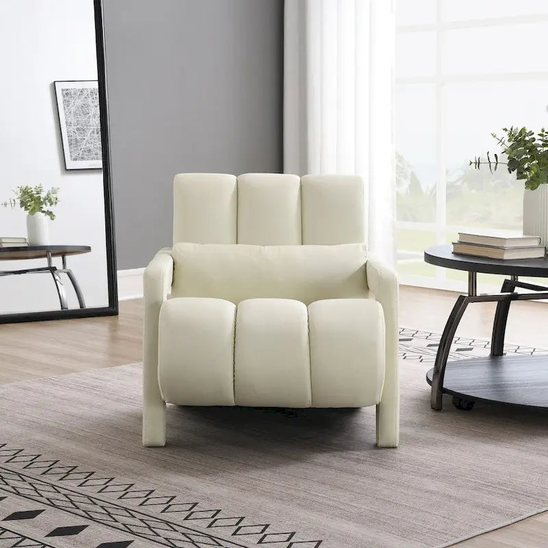 Poltrona moderna rivestita in lino con 1 cuscino, set da 1
