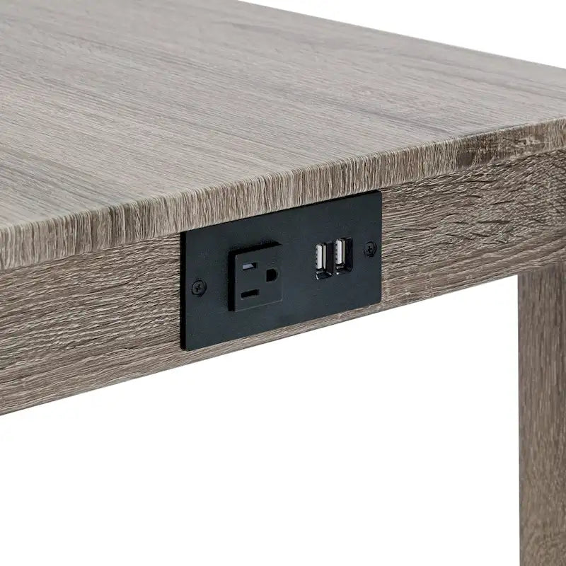 Set da 8 Pezzi Tavolo da Bar con Sgabelli e Prese Elettriche Integrate