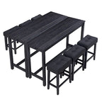 Set da 8 Pezzi Tavolo da Bar con Sgabelli e Prese Elettriche Integrate