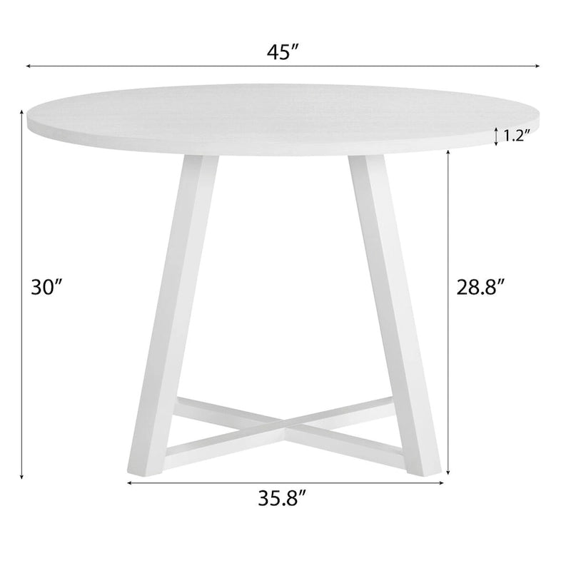 Set da pranzo rotondo Roundhill Furniture Evatt da 5 pezzi, tavolo rotondo a cavalletto con 4 sedie eleganti