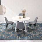 Set da pranzo rotondo Roundhill Furniture Evatt da 5 pezzi, tavolo rotondo a cavalletto con 4 sedie eleganti
