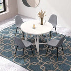 Set da pranzo rotondo Roundhill Furniture Evatt da 5 pezzi, tavolo rotondo a cavalletto con 4 sedie eleganti
